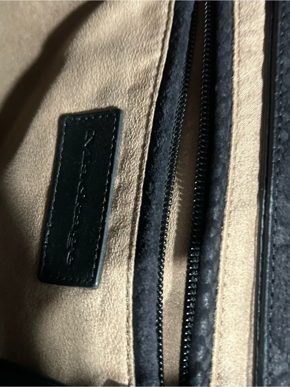 Mackage Black Leather Tote Satchel Crossbody Bag Snake Embossed Accent